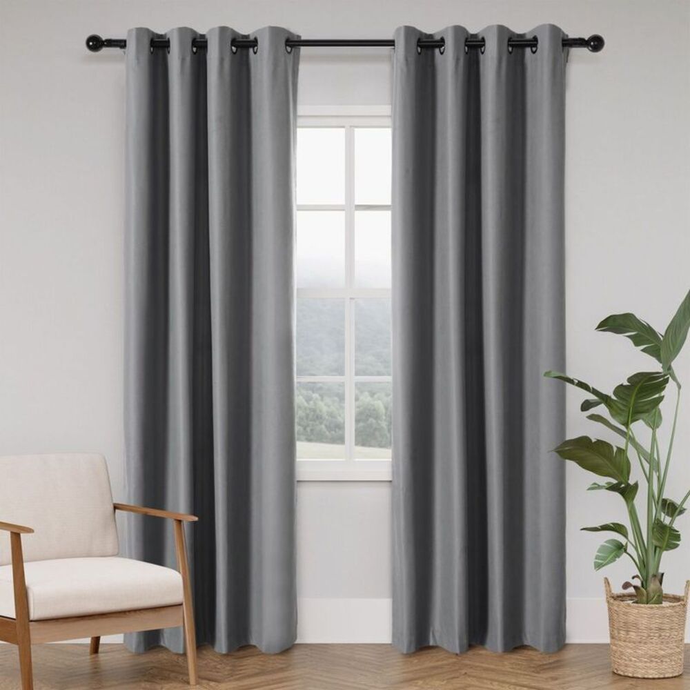 Awesome Home -  Soft Cotton Feel Twill Polyester Blac Dark Gray